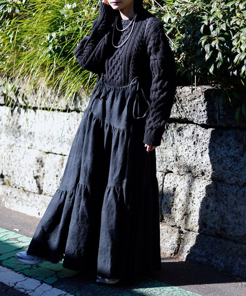スカート THE NEWHOUSE ZENITA JUMPER SKIRT black スカート THE NEWHOUSE ZENITA JUMPER SKIRT black AT HEART