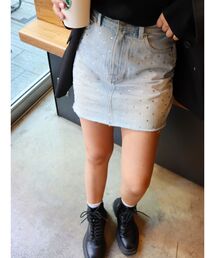 EVRIS | ラインストーンデニムスカート(デニムスカート)