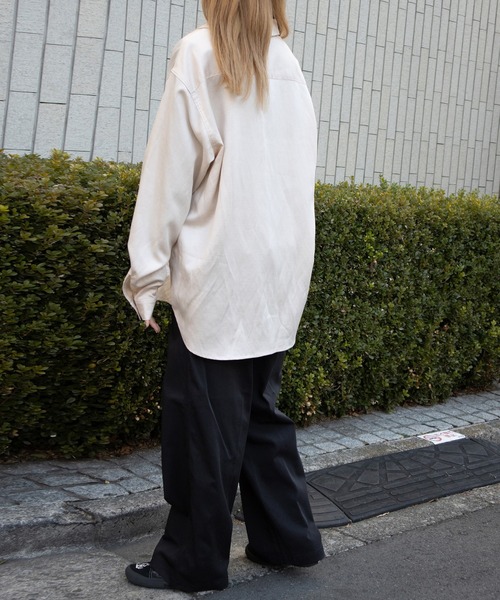 UNIVERSAL OVERALL（ユニバーサルオーバーオール）の「オープンカラーシャツ / 長袖シャツ / OPEN COLLER SHIRT LS（シャツ/ブラウス・メンズ・ライトベージュ/ブラック/チャコールグレー・M/L）」の15枚目の写真