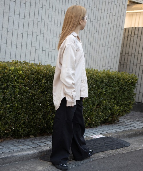 UNIVERSAL OVERALL（ユニバーサルオーバーオール）の「オープンカラーシャツ / 長袖シャツ / OPEN COLLER SHIRT LS（シャツ/ブラウス・メンズ・ライトベージュ/ブラック/チャコールグレー・M/L）」の16枚目の写真