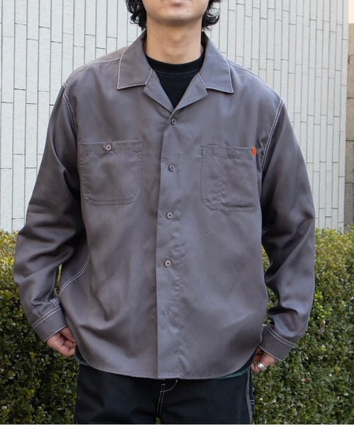 UNIVERSAL OVERALL（ユニバーサルオーバーオール）の「オープンカラーシャツ / 長袖シャツ / OPEN COLLER SHIRT LS（シャツ/ブラウス・メンズ・ライトベージュ/ブラック/チャコールグレー・M/L）」の20枚目の写真