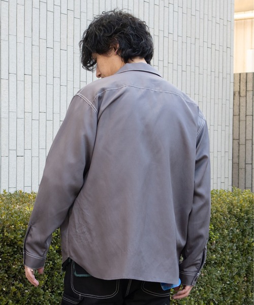 UNIVERSAL OVERALL（ユニバーサルオーバーオール）の「オープンカラーシャツ / 長袖シャツ / OPEN COLLER SHIRT LS（シャツ/ブラウス・メンズ・ライトベージュ/ブラック/チャコールグレー・M/L）」の21枚目の写真