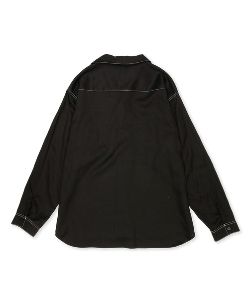 UNIVERSAL OVERALL（ユニバーサルオーバーオール）の「オープンカラーシャツ / 長袖シャツ / OPEN COLLER SHIRT LS（シャツ/ブラウス・メンズ・ライトベージュ/ブラック/チャコールグレー・M/L）」の7枚目の写真