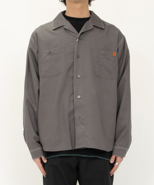 UNIVERSAL OVERALL（ユニバーサルオーバーオール）の「オープンカラーシャツ / 長袖シャツ / OPEN COLLER SHIRT LS（シャツ/ブラウス・メンズ・ライトベージュ/ブラック/チャコールグレー・M/L）」の8枚目の写真