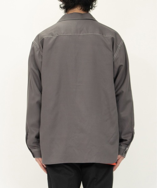 UNIVERSAL OVERALL（ユニバーサルオーバーオール）の「オープンカラーシャツ / 長袖シャツ / OPEN COLLER SHIRT LS（シャツ/ブラウス・メンズ・ライトベージュ/ブラック/チャコールグレー・M/L）」の10枚目の写真