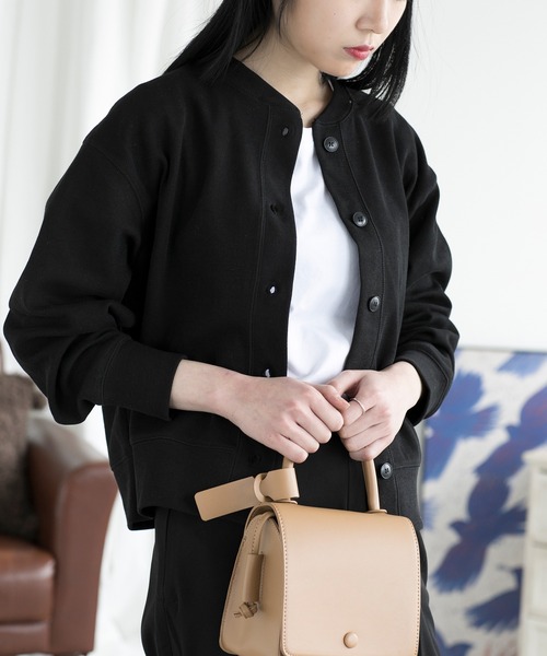 aimoha（アイモハ）の「スウェットカーディガン（カーディガン/ボレロ・レディース・グレー/ブラック/ホワイト・MEDIUM/LARGE）」の2枚目の写真