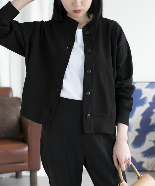 aimoha（アイモハ）の「スウェットカーディガン（カーディガン/ボレロ・レディース・グレー/ブラック/ホワイト・MEDIUM/LARGE）」の11枚目の写真