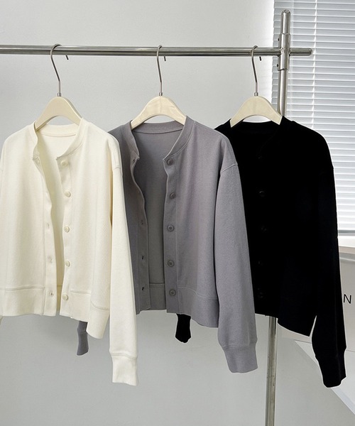 aimoha（アイモハ）の「スウェットカーディガン（カーディガン/ボレロ・レディース・グレー/ブラック/ホワイト・MEDIUM/LARGE）」の16枚目の写真