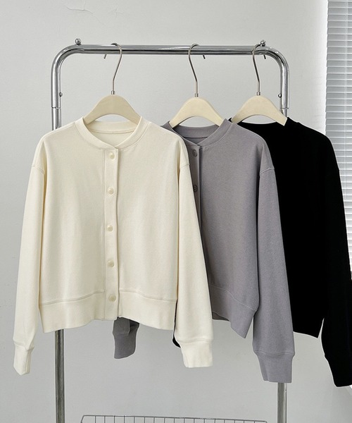 aimoha（アイモハ）の「スウェットカーディガン（カーディガン/ボレロ・レディース・グレー/ブラック/ホワイト・MEDIUM/LARGE）」の18枚目の写真