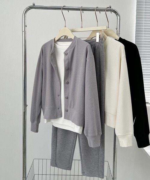 aimoha（アイモハ）の「スウェットカーディガン（カーディガン/ボレロ・レディース・グレー/ブラック/ホワイト・MEDIUM/LARGE）」の19枚目の写真