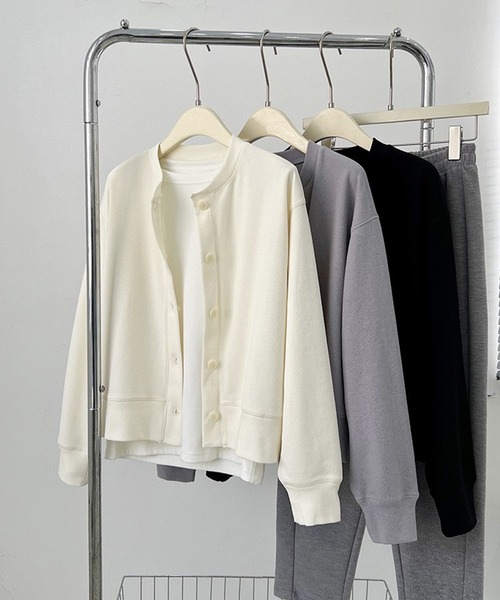 aimoha（アイモハ）の「スウェットカーディガン（カーディガン/ボレロ・レディース・グレー/ブラック/ホワイト・MEDIUM/LARGE）」の20枚目の写真