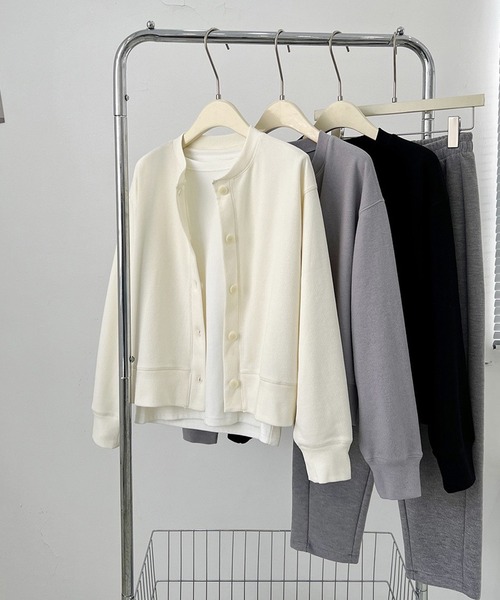 aimoha（アイモハ）の「スウェットカーディガン（カーディガン/ボレロ・レディース・グレー/ブラック/ホワイト・MEDIUM/LARGE）」の21枚目の写真