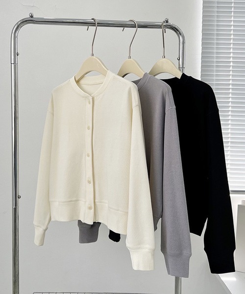 aimoha（アイモハ）の「スウェットカーディガン（カーディガン/ボレロ・レディース・グレー/ブラック/ホワイト・MEDIUM/LARGE）」の22枚目の写真