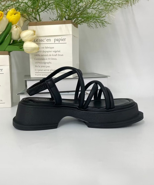 厚底サンダルストラップサンダル美脚夏