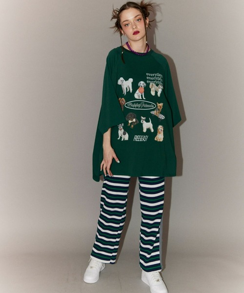 Candy Stripper（キャンディストリッパー）の「MULTI BORDER EASY パンツ（その他パンツ・レディース・ネイビー/ボルドー/チャコール・2）」の22枚目の写真