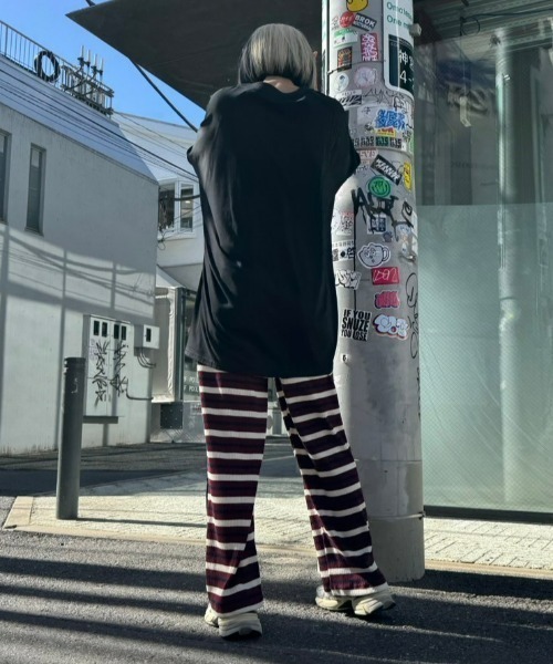 Candy Stripper（キャンディストリッパー）の「MULTI BORDER EASY パンツ（その他パンツ・レディース・ネイビー/ボルドー/チャコール・2）」の7枚目の写真