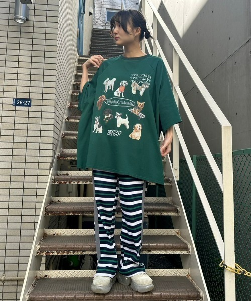 Candy Stripper（キャンディストリッパー）の「MULTI BORDER EASY パンツ（その他パンツ・レディース・ネイビー/ボルドー/チャコール・2）」の12枚目の写真