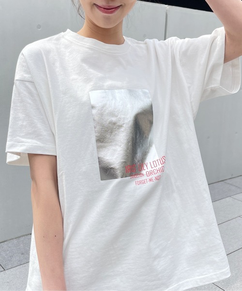 Meli rich（メリーリッチ）の「箔ロゴプリントオーバーサイズT（Tシャツ/カットソー・レディース・ホワイト×シルバー/ホワイト×ゴールド・FREE）」の17枚目の写真