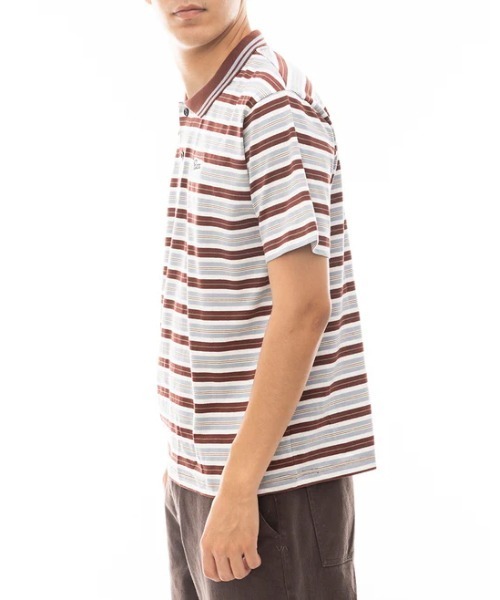 RVCA(ルーカ)の「RVCA メンズ VALLEJO STRIPE SS POLO ポロシャツ 【2024年春夏モデル】/ルーカ半袖ボーダーポロ(ポロシャツ・メンズ・ブラック系その他/エンジ・LARGE/MEDIUM/SMALL)」の10枚目の写真