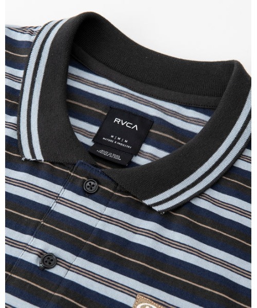 RVCA(ルーカ)の「RVCA メンズ VALLEJO STRIPE SS POLO ポロシャツ 【2024年春夏モデル】/ルーカ半袖ボーダーポロ(ポロシャツ・メンズ・ブラック系その他/エンジ・LARGE/MEDIUM/SMALL)」の6枚目の写真