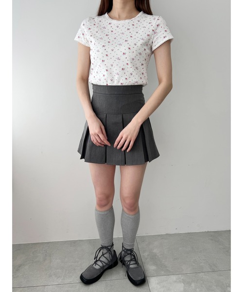 WC（ダブル シー）の「【PHILLY】フラワーワッフルTシャツ（Tシャツ/カットソー・レディース・ホワイト/ブラック・FREE）」の5枚目の写真