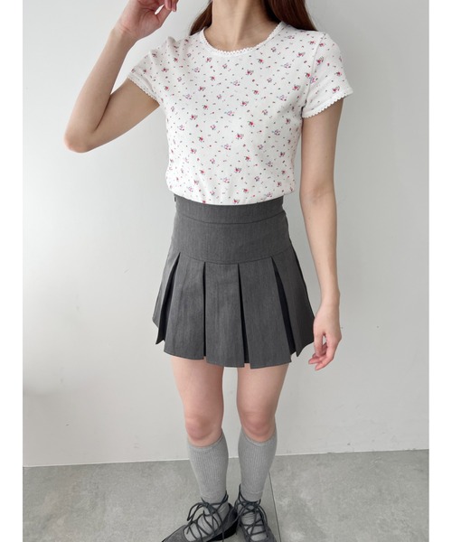 WC（ダブル シー）の「【PHILLY】フラワーワッフルTシャツ（Tシャツ/カットソー・レディース・ホワイト/ブラック・FREE）」の6枚目の写真