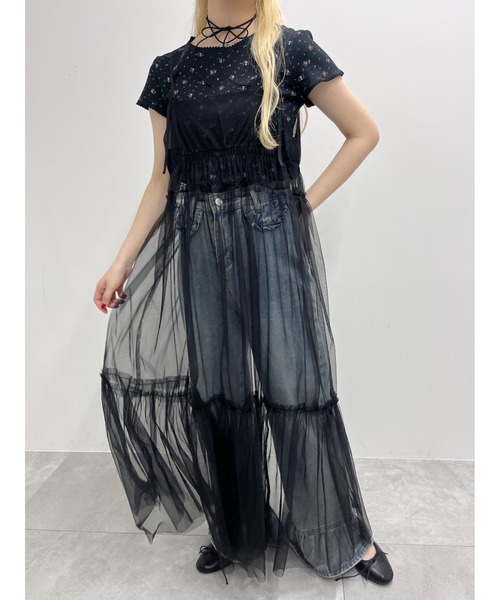 WC（ダブル シー）の「【PHILLY】フラワーワッフルTシャツ（Tシャツ/カットソー・レディース・ホワイト/ブラック・FREE）」の14枚目の写真