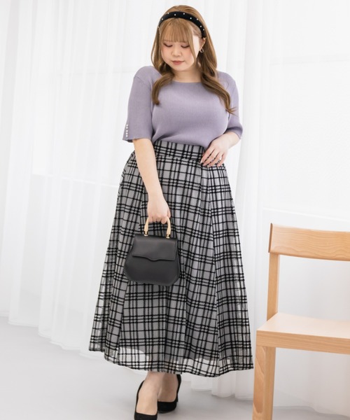 CLETTE（クレット）の「スクエアネック袖パールリブニット