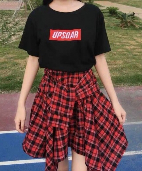 Mayree（メイリー）の「腰巻きシャツ風スカート(BL)（スカート・レディース・ブラック系その他/レッド系1/レッド系2/その他/その他2/その他3・FREE）」の4枚目の写真