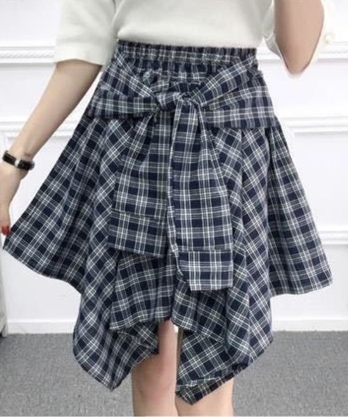 Mayree（メイリー）の「腰巻きシャツ風スカート(BL)（スカート・レディース・ブラック系その他/レッド系1/レッド系2/その他/その他2/その他3・FREE）」の6枚目の写真