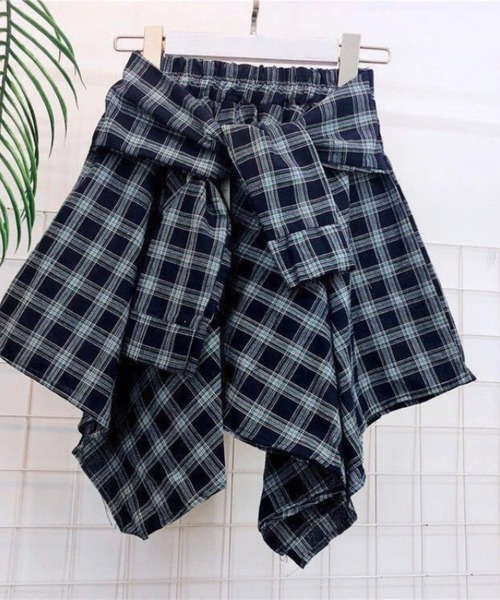 Mayree（メイリー）の「腰巻きシャツ風スカート(BL)（スカート・レディース・ブラック系その他/レッド系1/レッド系2/その他/その他2/その他3・FREE）」の2枚目の写真