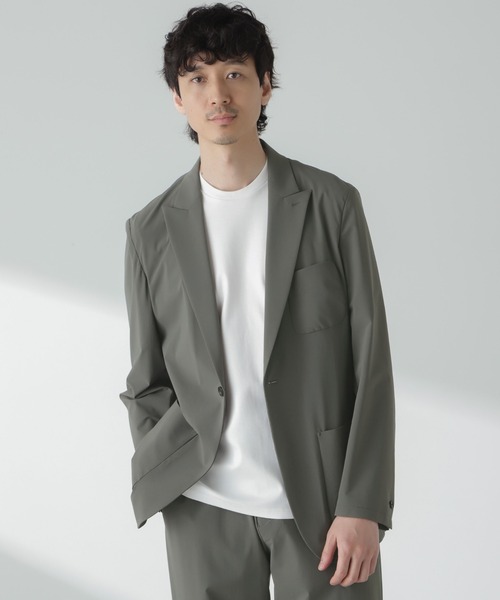 NANO universe（ナノユニバース）の「ストレッチハイゲージトリコットリラックスジャケット(セットアップ可)（テーラードジャケット・メンズ・グレー/ブラック・M/L）」の4枚目の写真