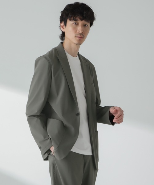 NANO universe（ナノユニバース）の「ストレッチハイゲージトリコットリラックスジャケット(セットアップ可)（テーラードジャケット・メンズ・グレー/ブラック・M/L）」の5枚目の写真