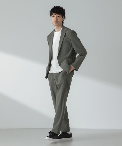 NANO universe（ナノユニバース）の「ストレッチハイゲージトリコットリラックスジャケット(セットアップ可)（テーラードジャケット・メンズ・グレー/ブラック・M/L）」の19枚目の写真