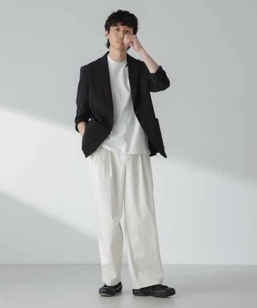 NANO universe（ナノユニバース）の「ストレッチハイゲージトリコットリラックスジャケット(セットアップ可)（テーラードジャケット・メンズ・グレー/ブラック・M/L）」の15枚目の写真