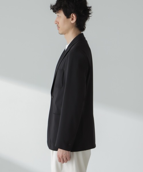NANO universe（ナノユニバース）の「ストレッチハイゲージトリコットリラックスジャケット(セットアップ可)（テーラードジャケット・メンズ・グレー/ブラック・M/L）」の17枚目の写真