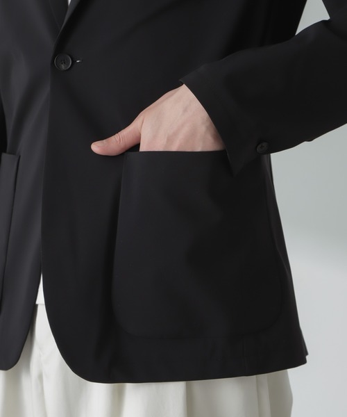 NANO universe（ナノユニバース）の「ストレッチハイゲージトリコットリラックスジャケット(セットアップ可)（テーラードジャケット・メンズ・グレー/ブラック・M/L）」の10枚目の写真