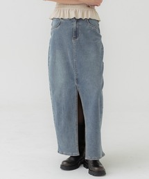 coca（coca）（コカ）の「ストレッチスリットデニムスカート（デニムスカート）」