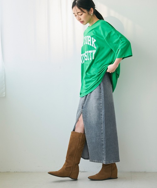 coca（coca）（コカ）の「ストレッチスリットデニムスカート（デニムスカート・レディース・ブルー・L/S/M）」の8枚目の写真