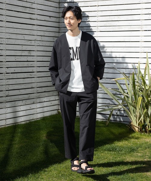 GLOBAL WORK（グローバルワーク）の「エアかるカーディガン/992238（シャツ/ブラウス・メンズ・ライトグレー/ブルー系その他7/ブラック・X-LARGE/LARGE/MEDIUM/SMALL）」の4枚目の写真