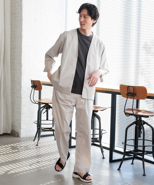 GLOBAL WORK（グローバルワーク）の「エアかるカーディガン/992238（シャツ/ブラウス・メンズ・ライトグレー/ブルー系その他7/ブラック・X-LARGE/LARGE/MEDIUM/SMALL）」の8枚目の写真