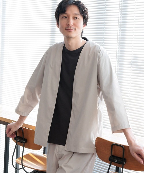 GLOBAL WORK（グローバルワーク）の「エアかるカーディガン/992238（シャツ/ブラウス・メンズ・ライトグレー/ブルー系その他7/ブラック・X-LARGE/LARGE/MEDIUM/SMALL）」の10枚目の写真