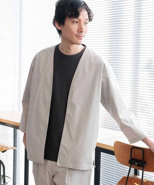 GLOBAL WORK（グローバルワーク）の「エアかるカーディガン/992238（シャツ/ブラウス・メンズ・ライトグレー/ブルー系その他7/ブラック・X-LARGE/LARGE/MEDIUM/SMALL）」の11枚目の写真