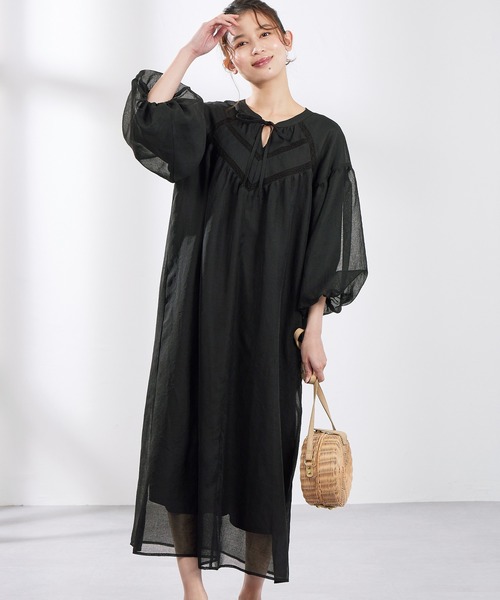 【セール】ボリュームスリーブカフタンワンピース（ワンピース）｜Viola e Viola（ヴィオラエヴィオラ）