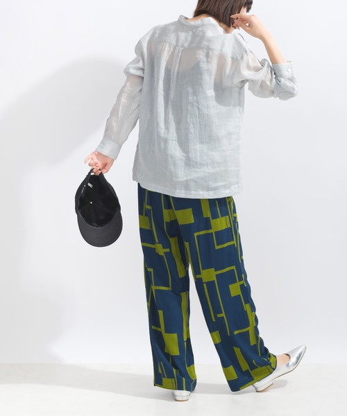 PICCIN（ピッチン）の「【WEB限定】フレックススラブ幾何学プリントイージーパンツ（その他パンツ・レディース・ネイビー/ブラウン/ブラック・M）」の16枚目の写真