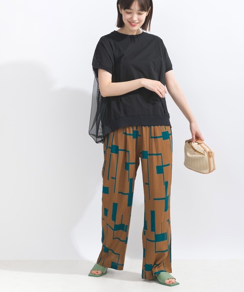 PICCIN（ピッチン）の「【WEB限定】フレックススラブ幾何学プリントイージーパンツ（その他パンツ・レディース・ネイビー/ブラウン/ブラック・M）」の8枚目の写真