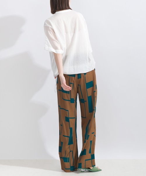 PICCIN（ピッチン）の「【WEB限定】フレックススラブ幾何学プリントイージーパンツ（その他パンツ・レディース・ネイビー/ブラウン/ブラック・M）」の7枚目の写真