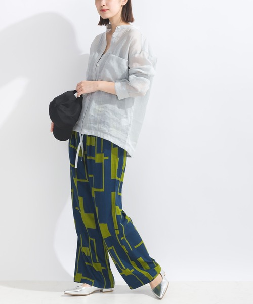 PICCIN（ピッチン）の「【WEB限定】フレックススラブ幾何学プリントイージーパンツ（その他パンツ・レディース・ネイビー/ブラウン/ブラック・M）」の15枚目の写真