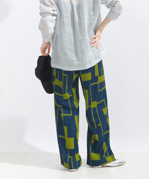 PICCIN（ピッチン）の「【WEB限定】フレックススラブ幾何学プリントイージーパンツ（その他パンツ・レディース・ネイビー/ブラウン/ブラック・M）」の12枚目の写真