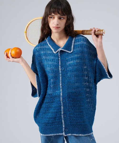 ONCILY（オンシェリー）の「STITCH MESH MELANGE KNIT SHIRT